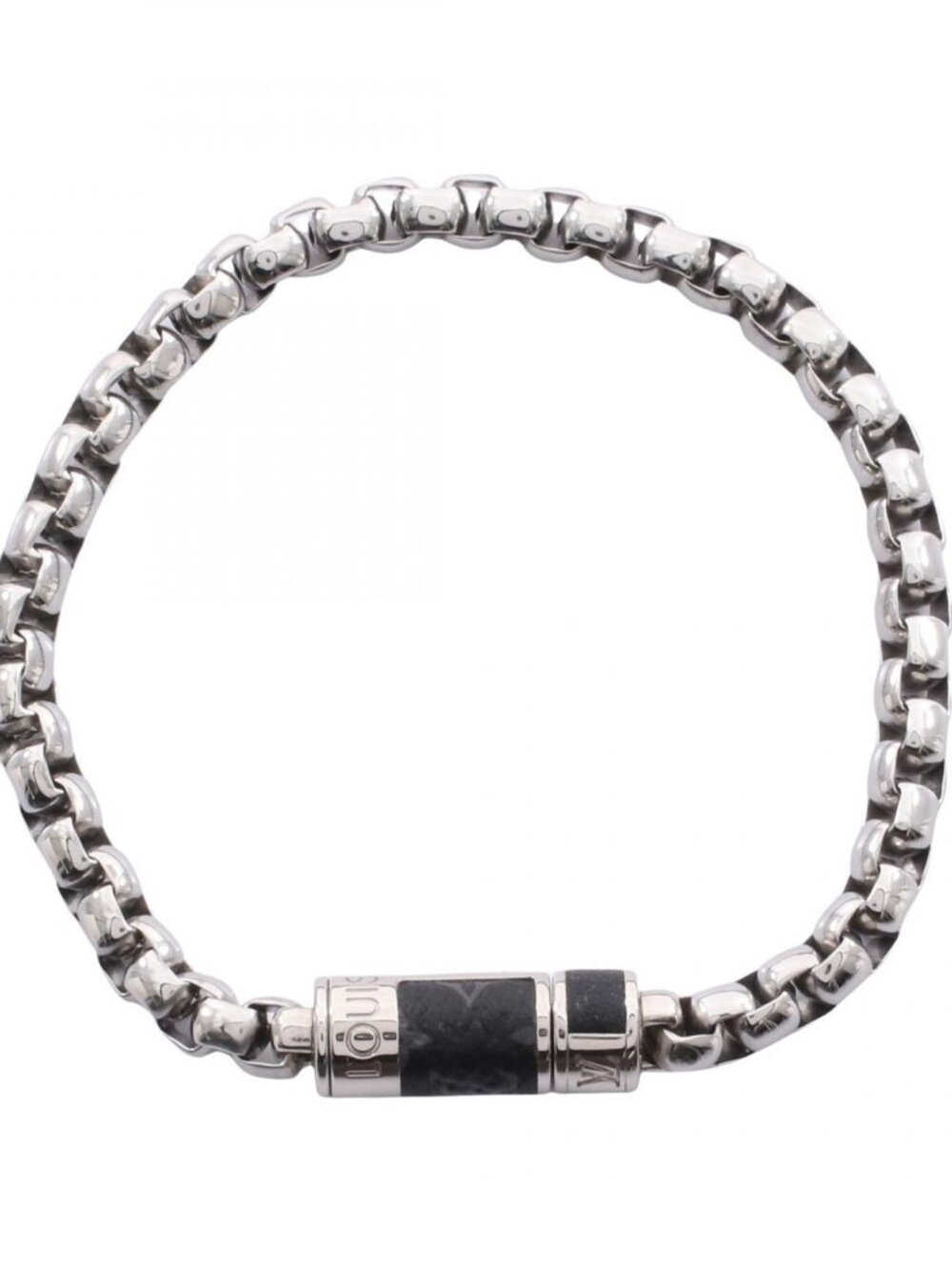 Louis Vuitton Bracelet Chain Monogram Stainless Steel Canvas